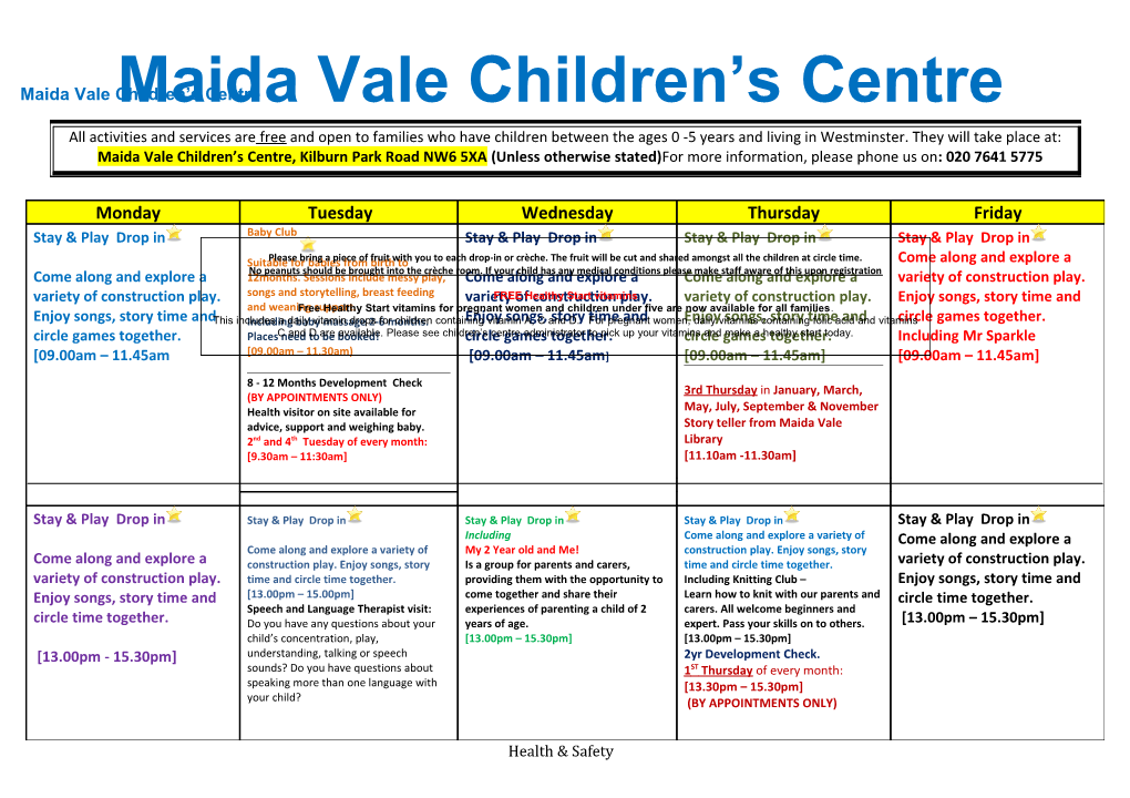 Maida Vale Children S Centre
