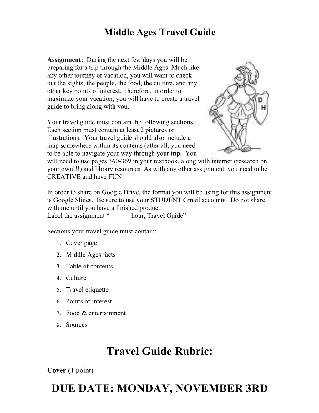 Middle Ages Travel Guide