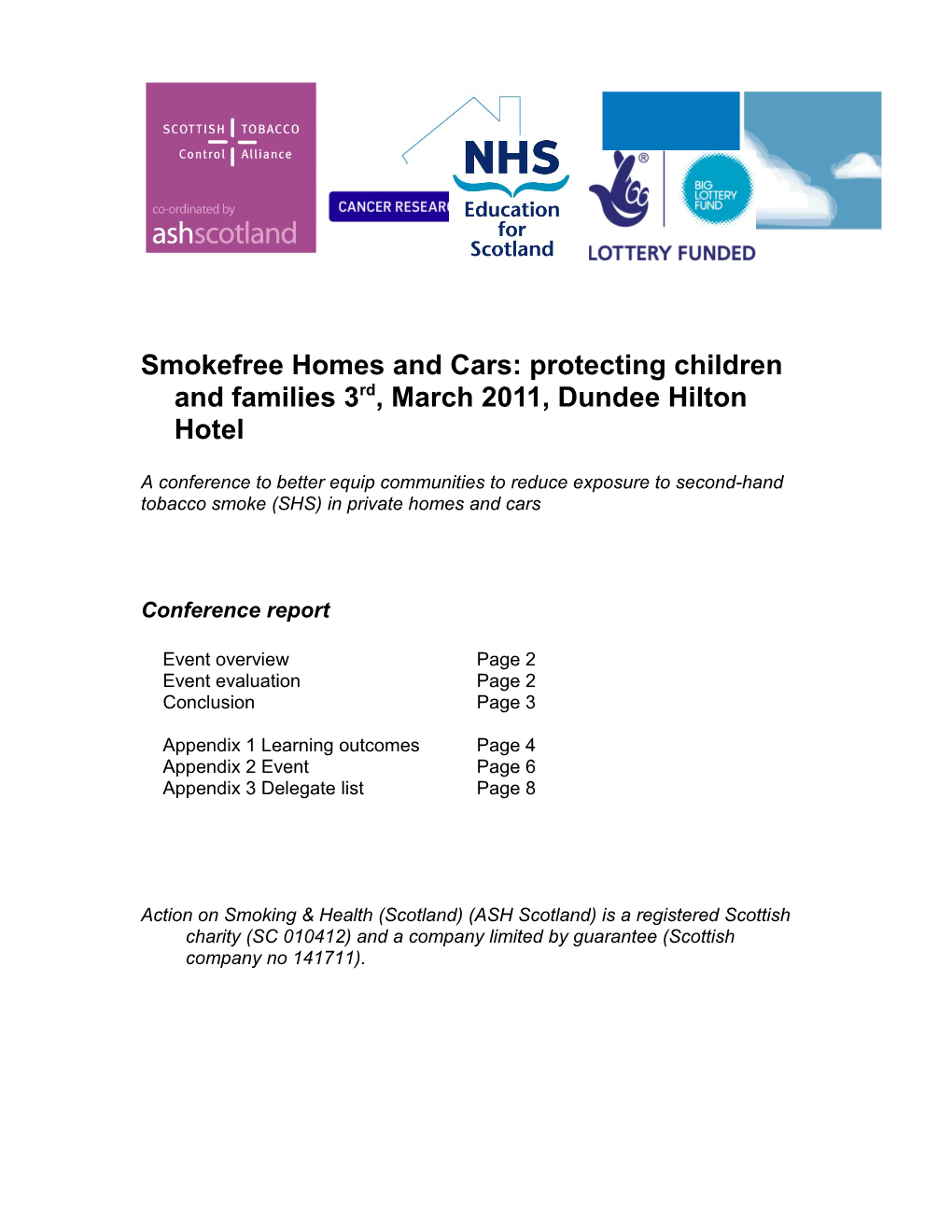 Budget Statement from the STCA/REFRESH Smokefree Homes and Cars Event