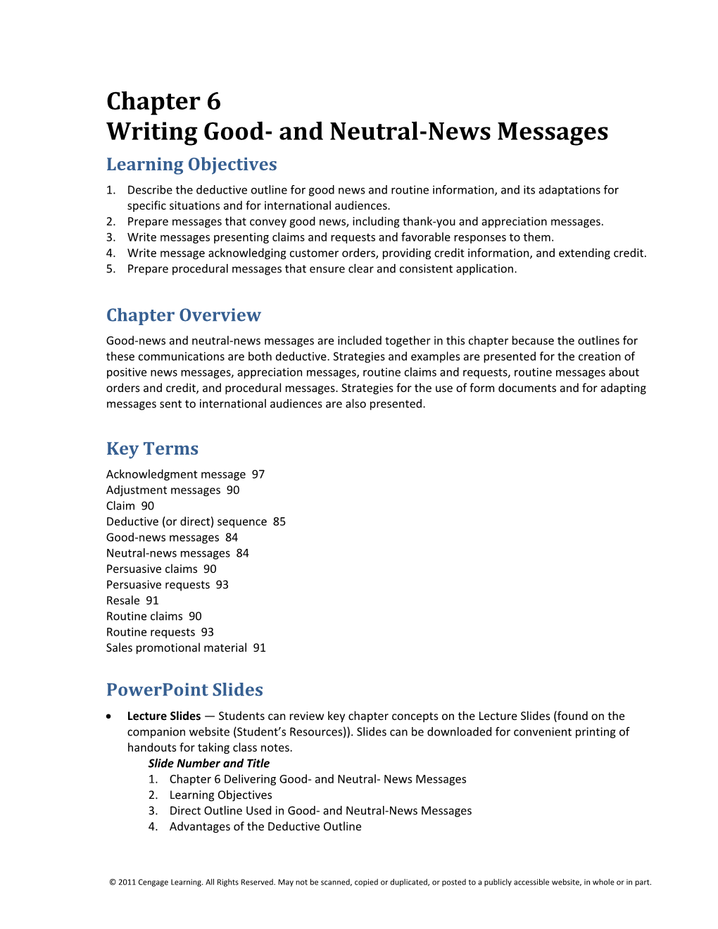 Chapter 6 Writing Good and Neutral-News Messages