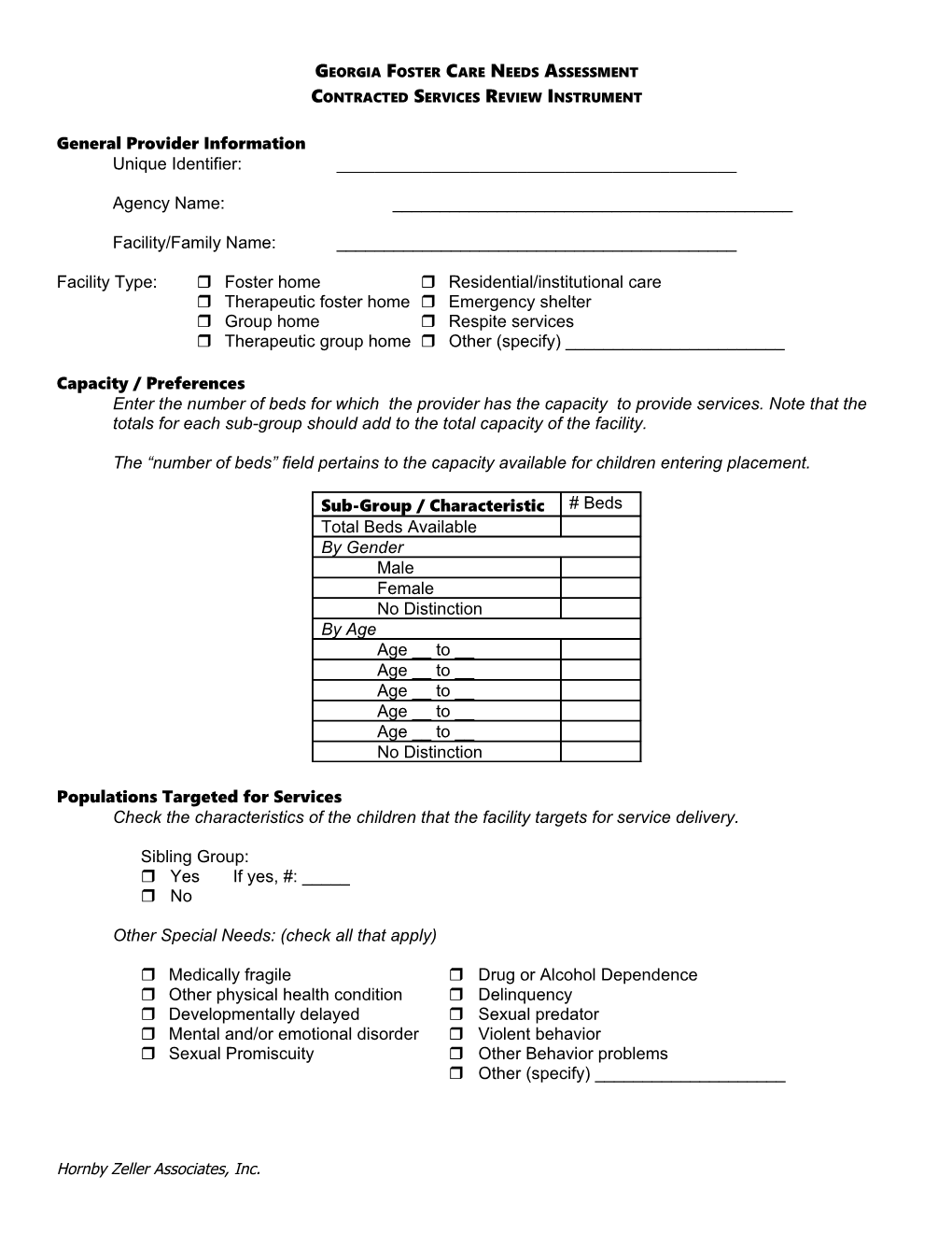 Georgia Foster Care Needs Assessment