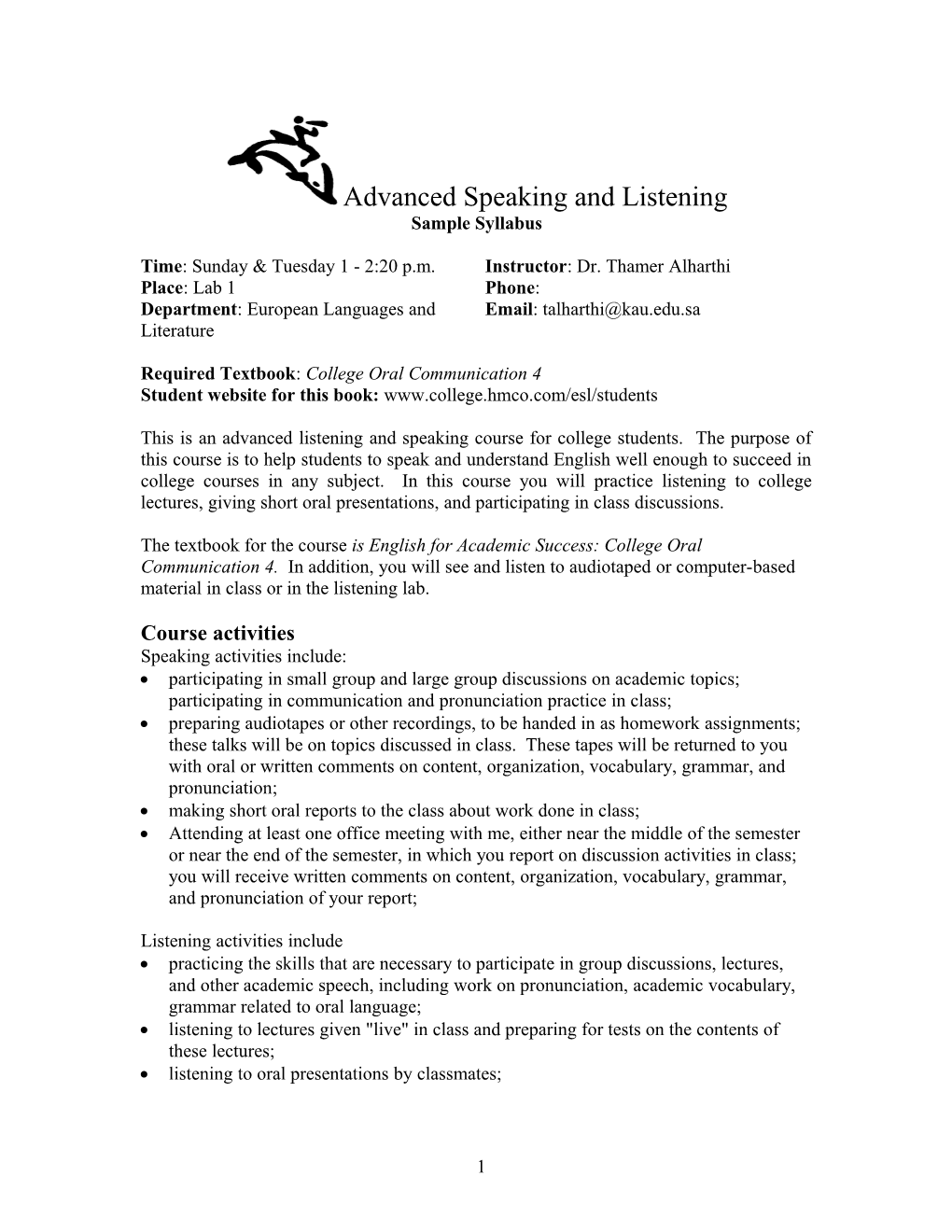 Advanced Speaking and Listening