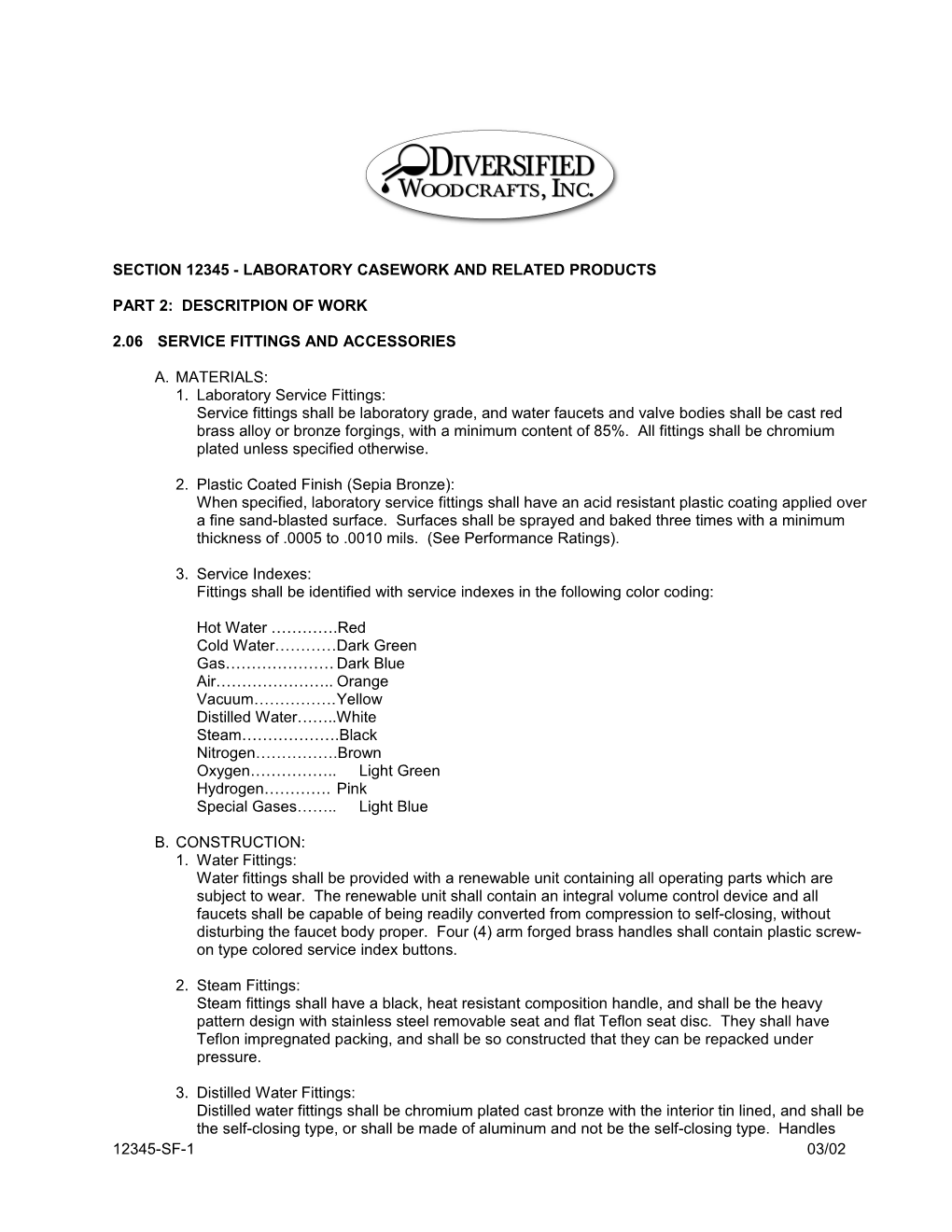 Part 2 - Products - Laboratory Casework and Related Products