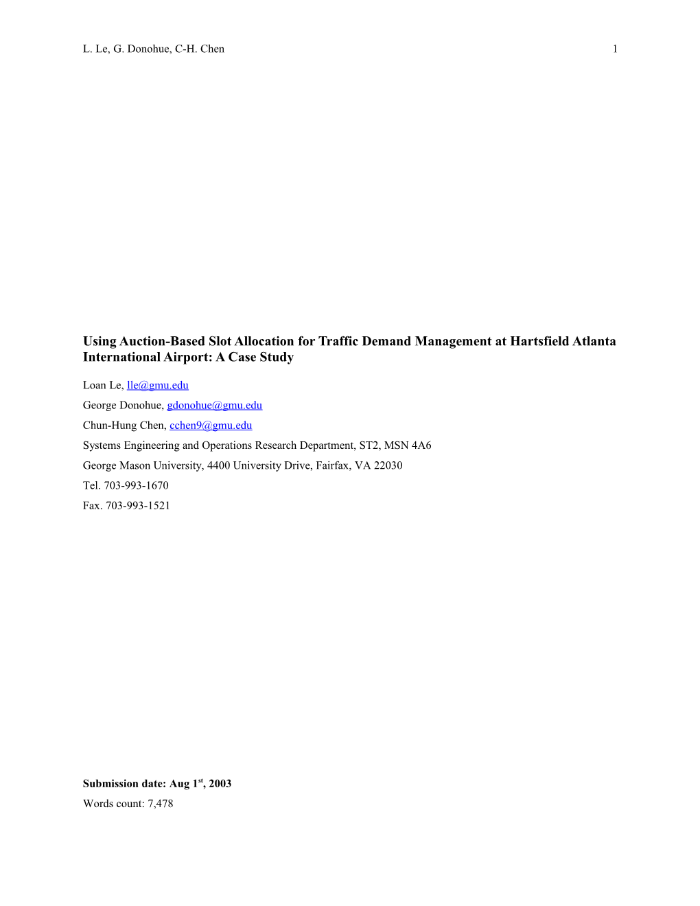 Using Auction-Based Slot Allocation for Traffic Demand Management at Hartsfield Atlanta