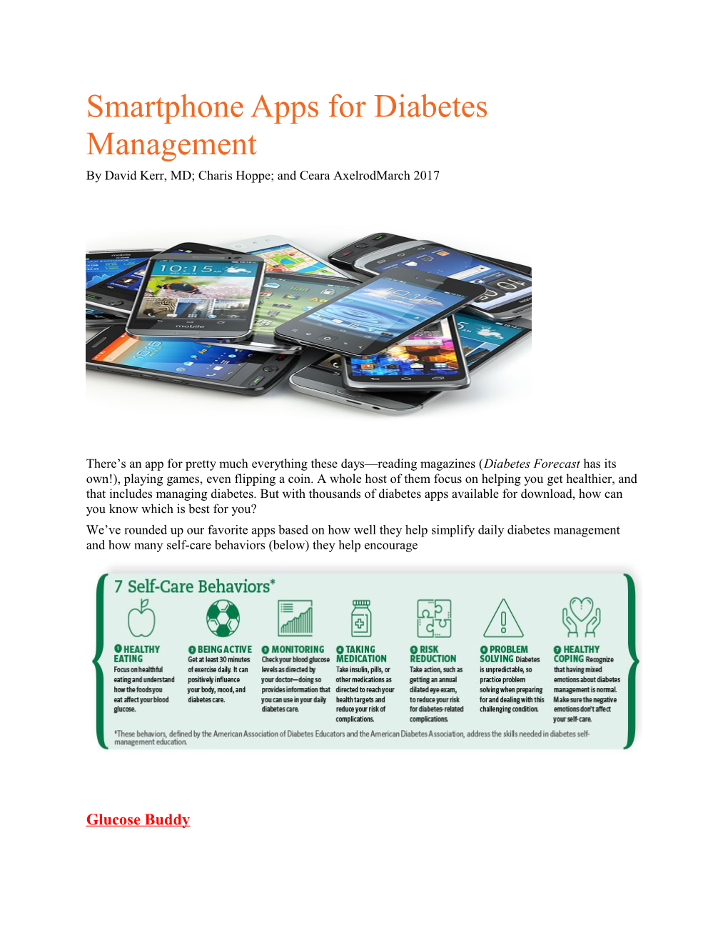 Smartphone Apps for Diabetes Management