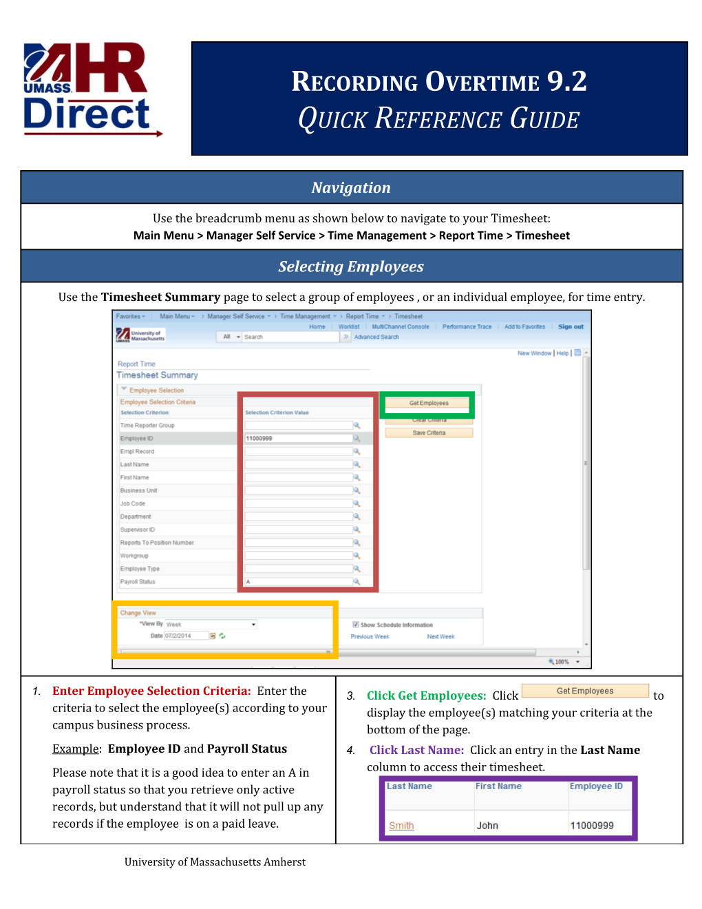 Reported Time Status All Times Reported for the Specified Period