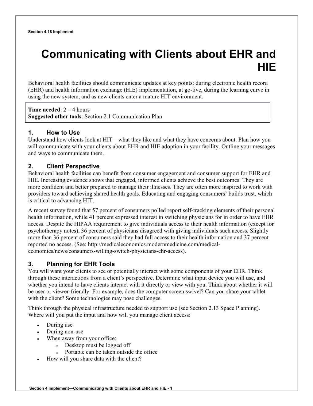 4 Communicating with Clients About EHR and HIE