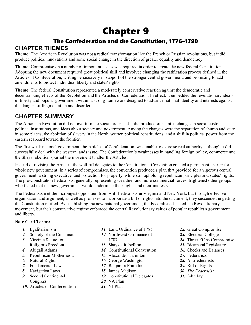 The Confederation and the Constitution, 1776 1790