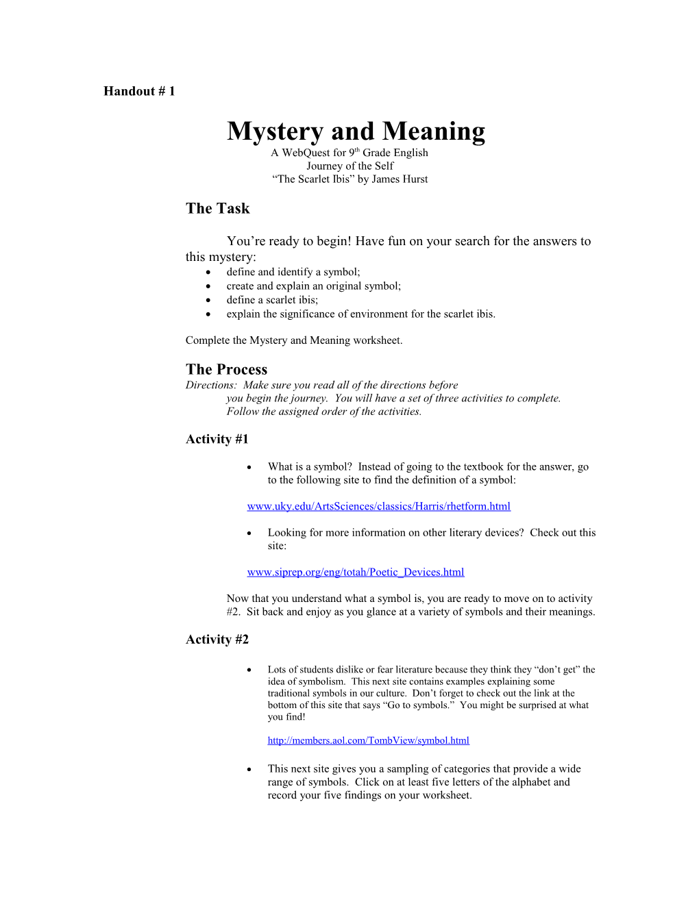 Mystery and Meaning