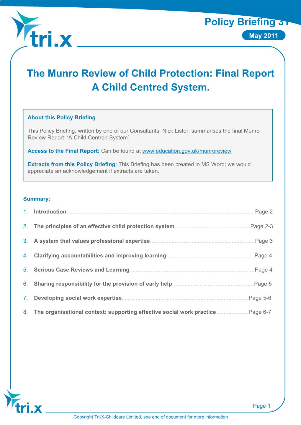 Checklist of Changes Introduced by the Care Planning, Placement and Case Review (England)