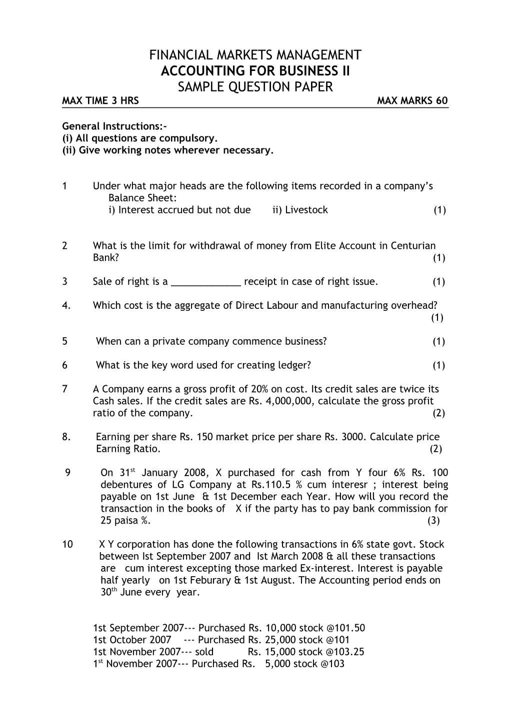 Accounting for Business Ii