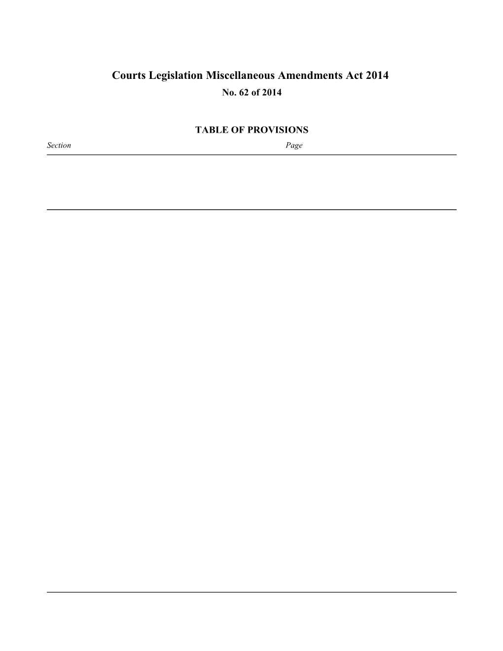 Courts Legislation Miscellaneous Amendments Act 2014
