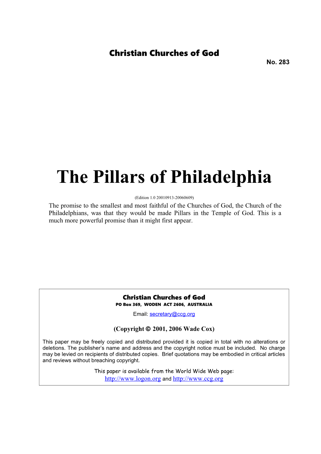 The Pillars of Philadelphia (No. 283)