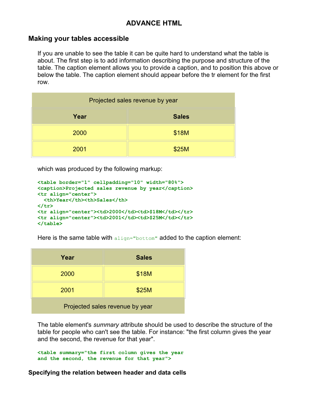 Making Your Tables Accessible