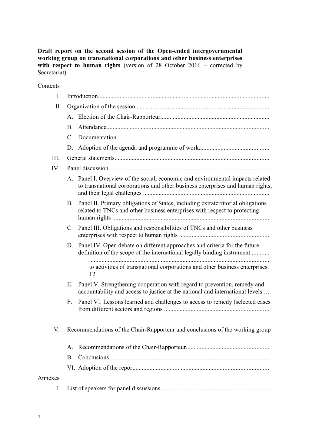 A.Election of the Chair-Rapporteur