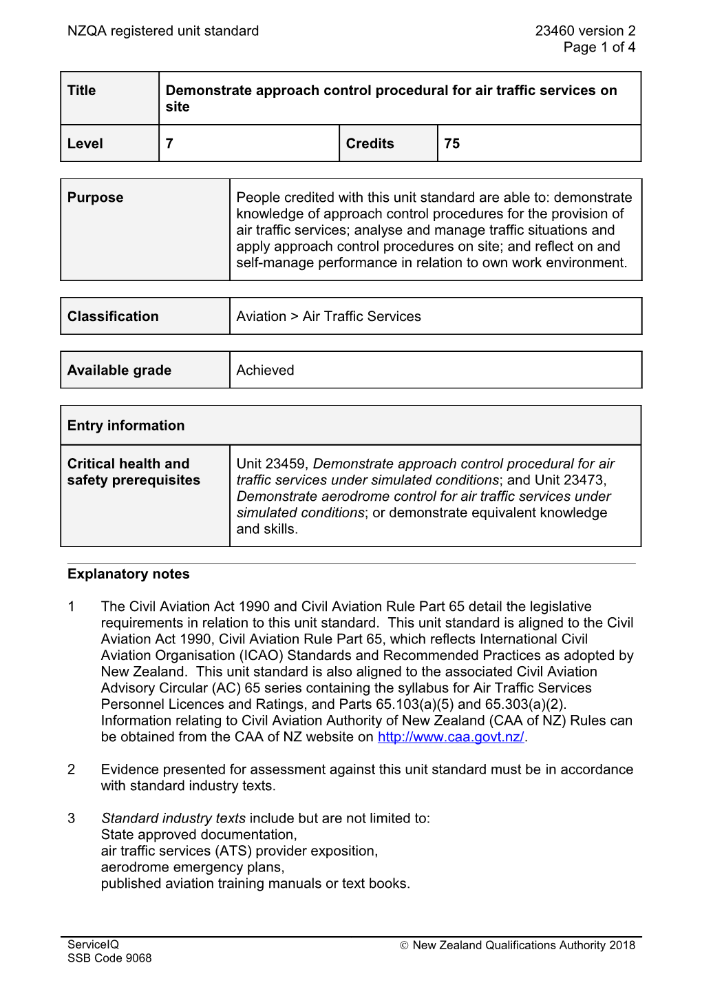 23460 Demonstrate Approach Control Procedural for Air Traffic Services on Site