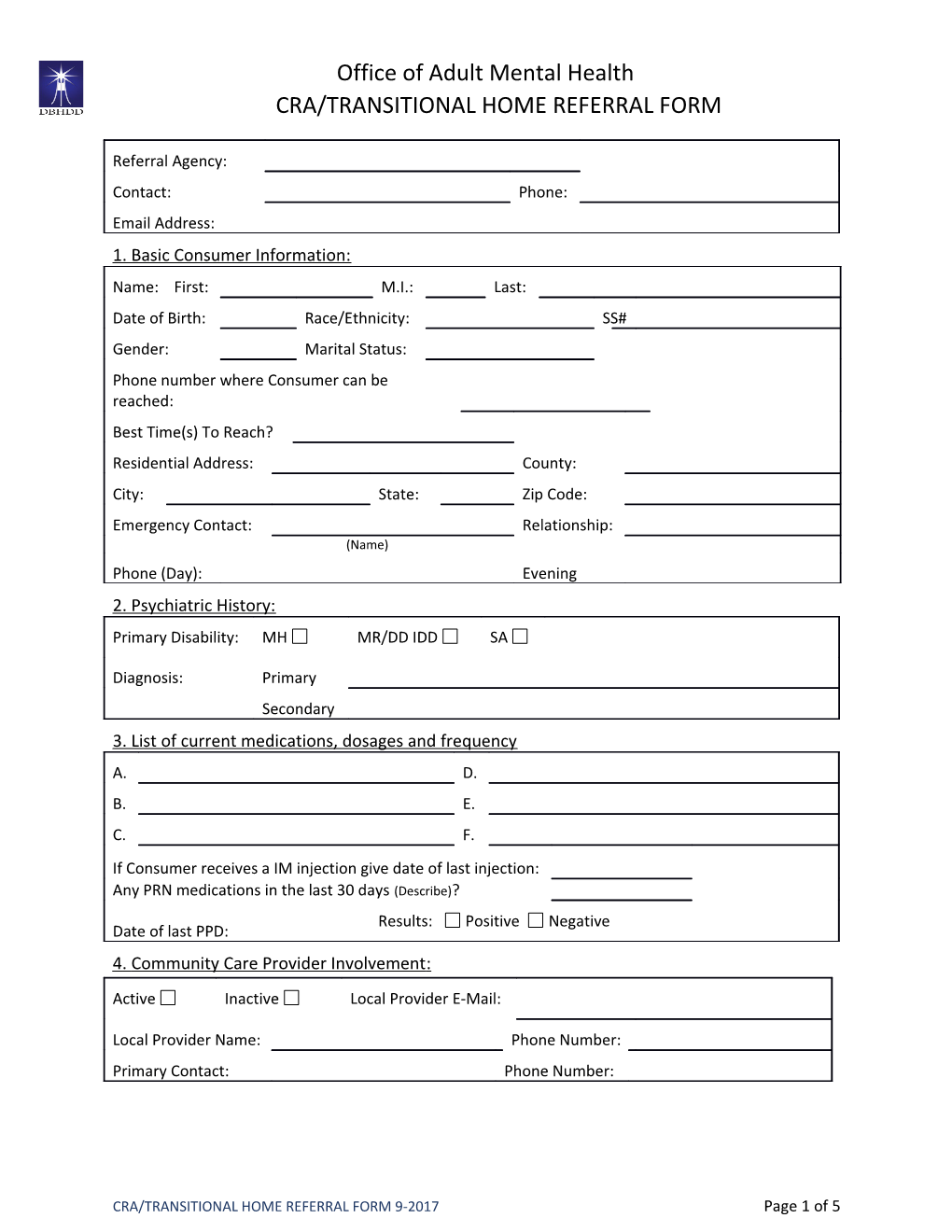 3. List of Current Medications, Dosages and Frequency