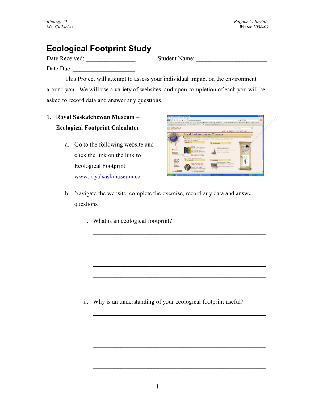 Ecological Footprint Study