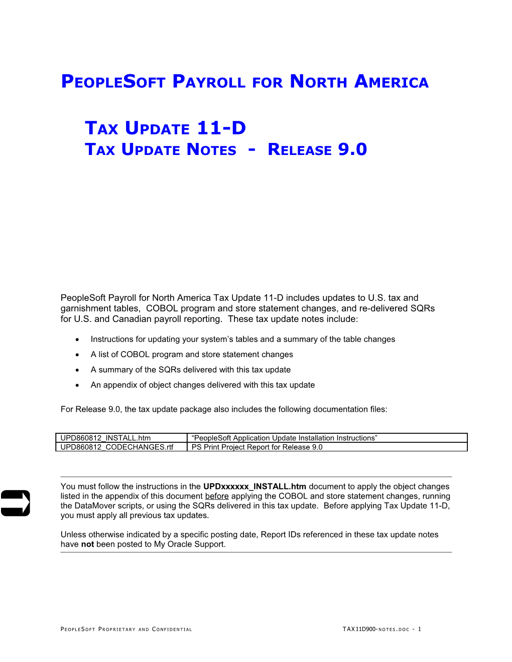 9.00 - Peoplesoft Payroll Tax Update 11-D