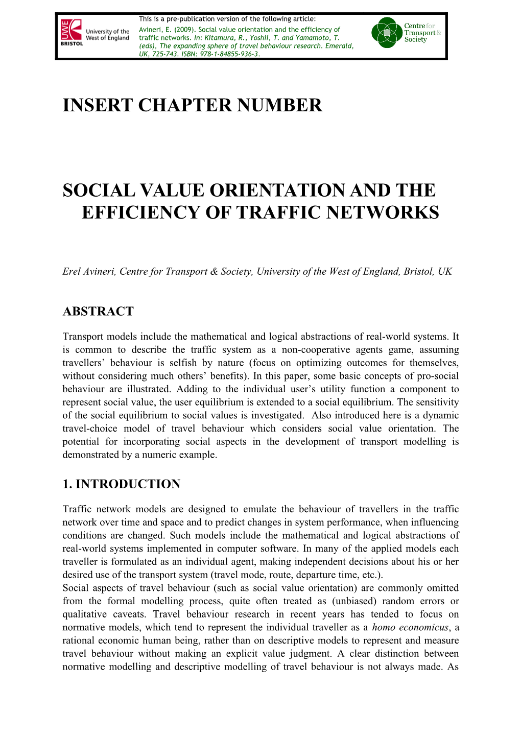 Social Value Orientation and the Efficiency of Traffic Networks