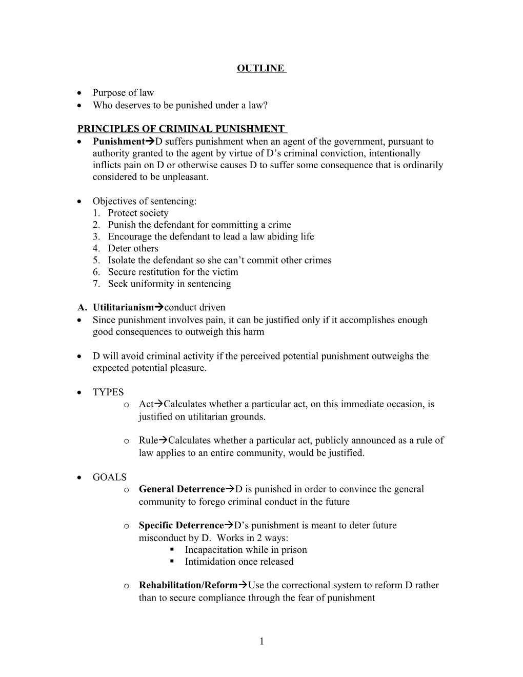 Principles of Criminal Punishment