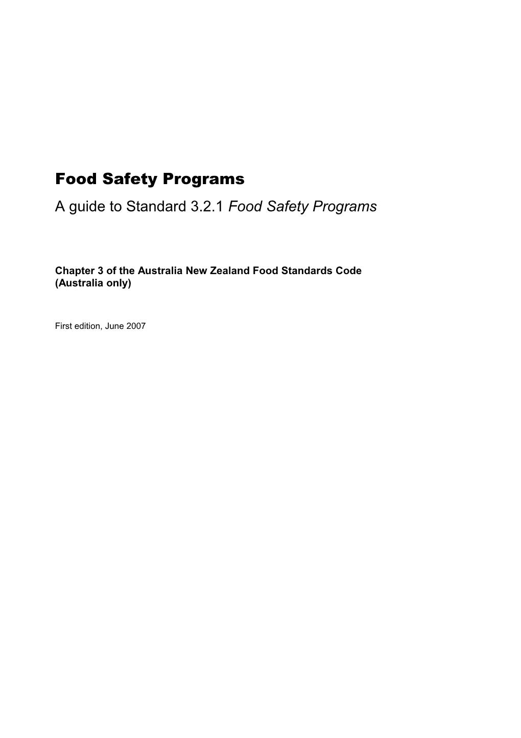 A Guide to Standard 3.2.1 Food Safety Programs