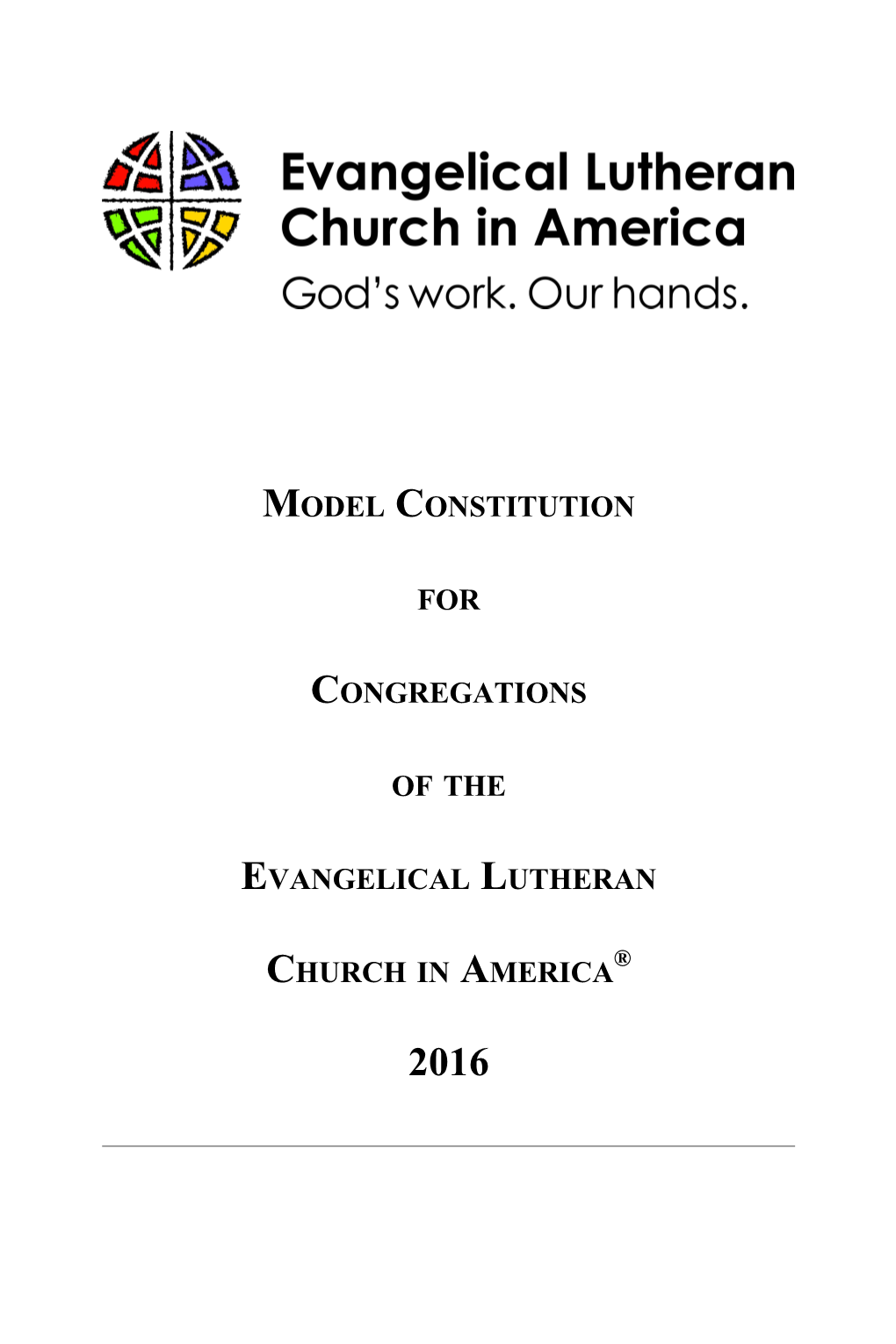 Model Constitution for Congregations 2016