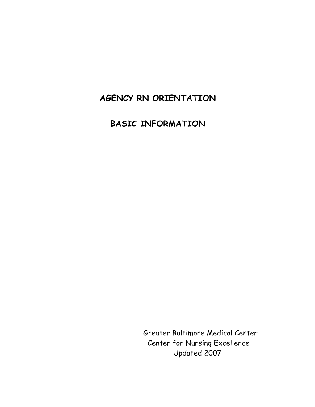Agency Rn Orientation