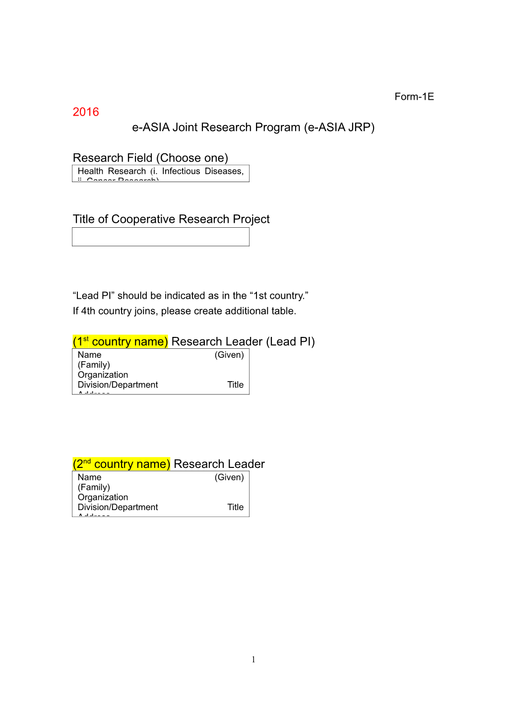 E-ASIA Joint Research Program (E-ASIA JRP)