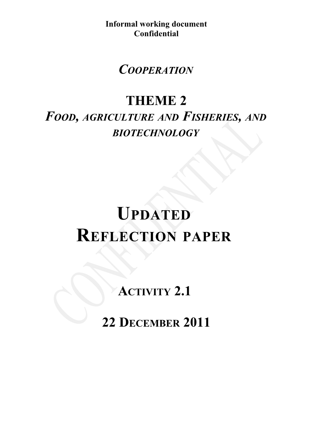 Food, Agriculture and Fisheries, and Biotechnology