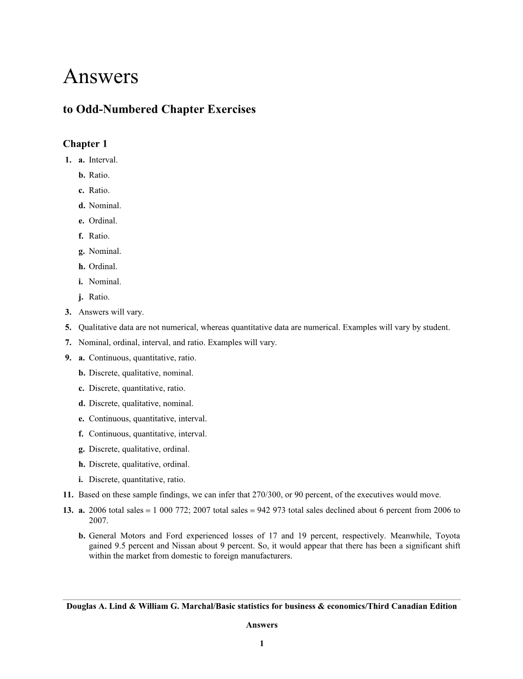 To Odd-Numbered Chapter Exercises