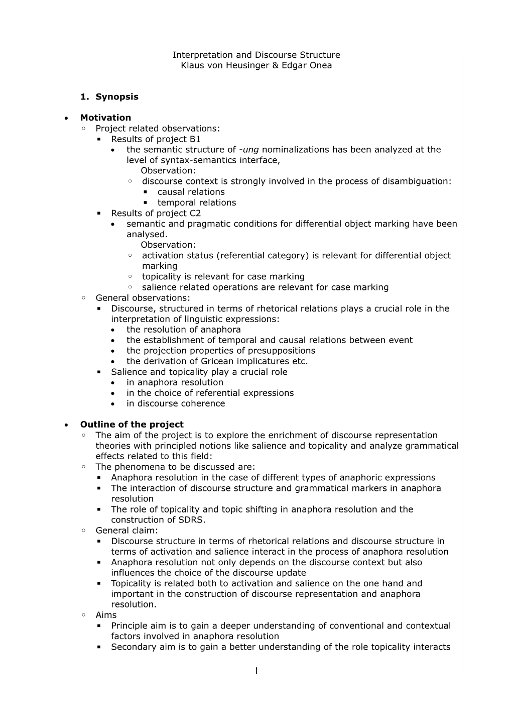 Interpretation and Discourse Structure