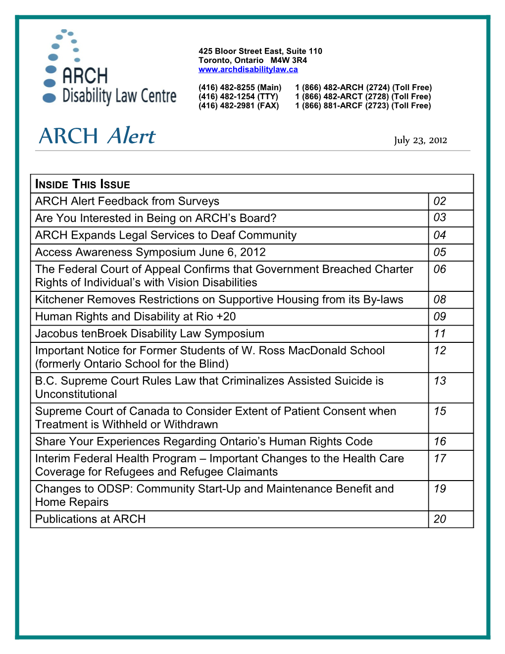 ARCH Alert Feedback from Surveys