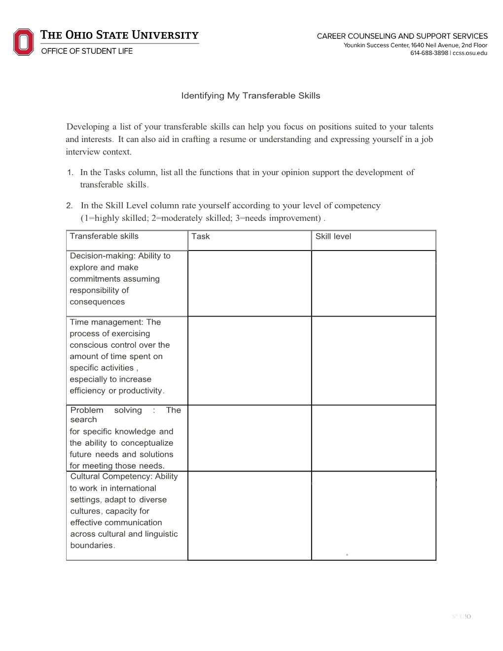 Developingalistofyour Transferableskills Canhelpyoufocusonpositionssuitedtoyourtalentsand