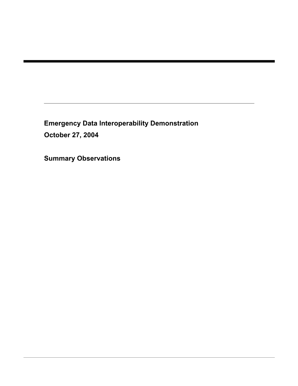 Emergency Data Interoperability Demonstration