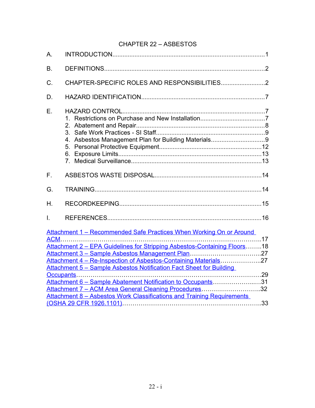 SI Safety Manual Draft Chapter