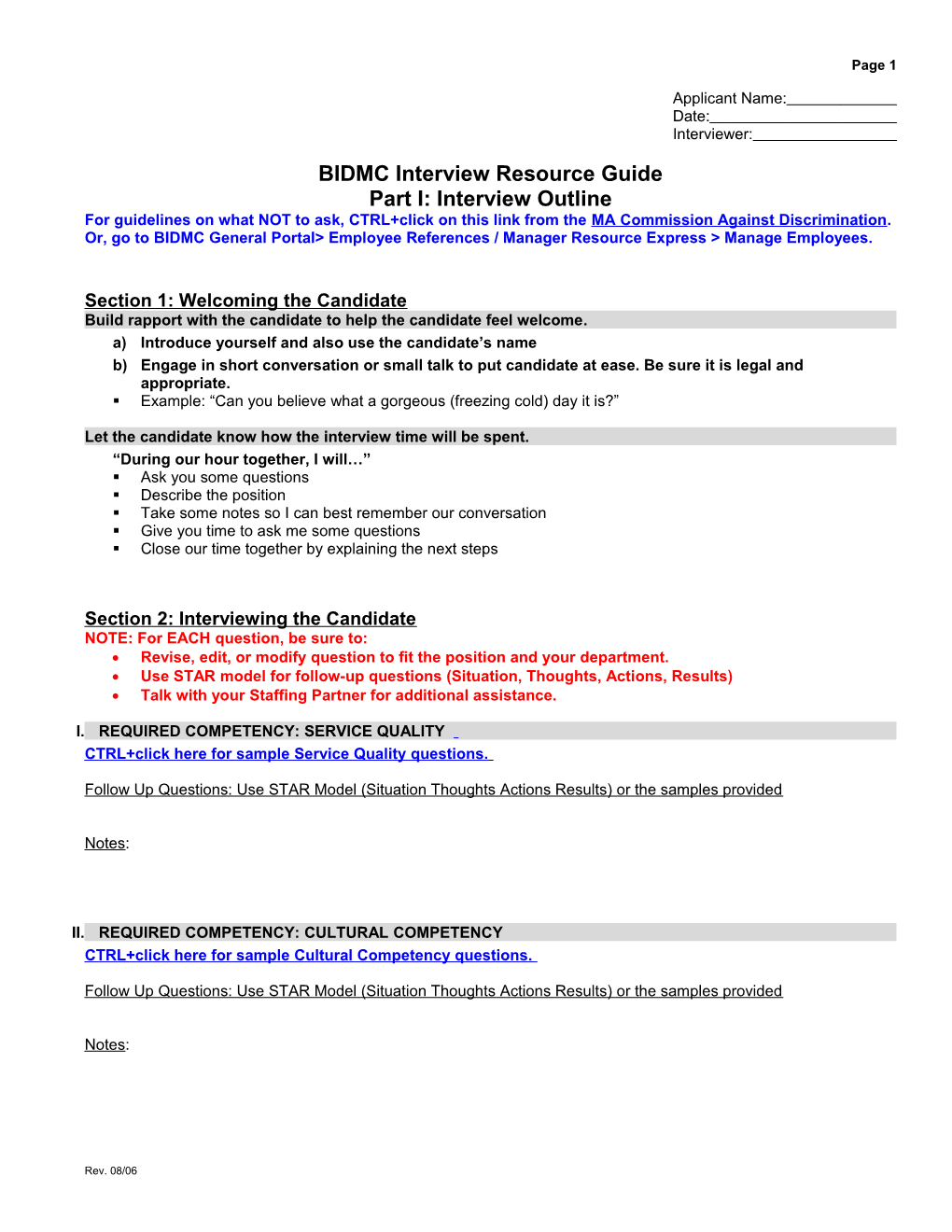 BIDMC Interview Resource Guide