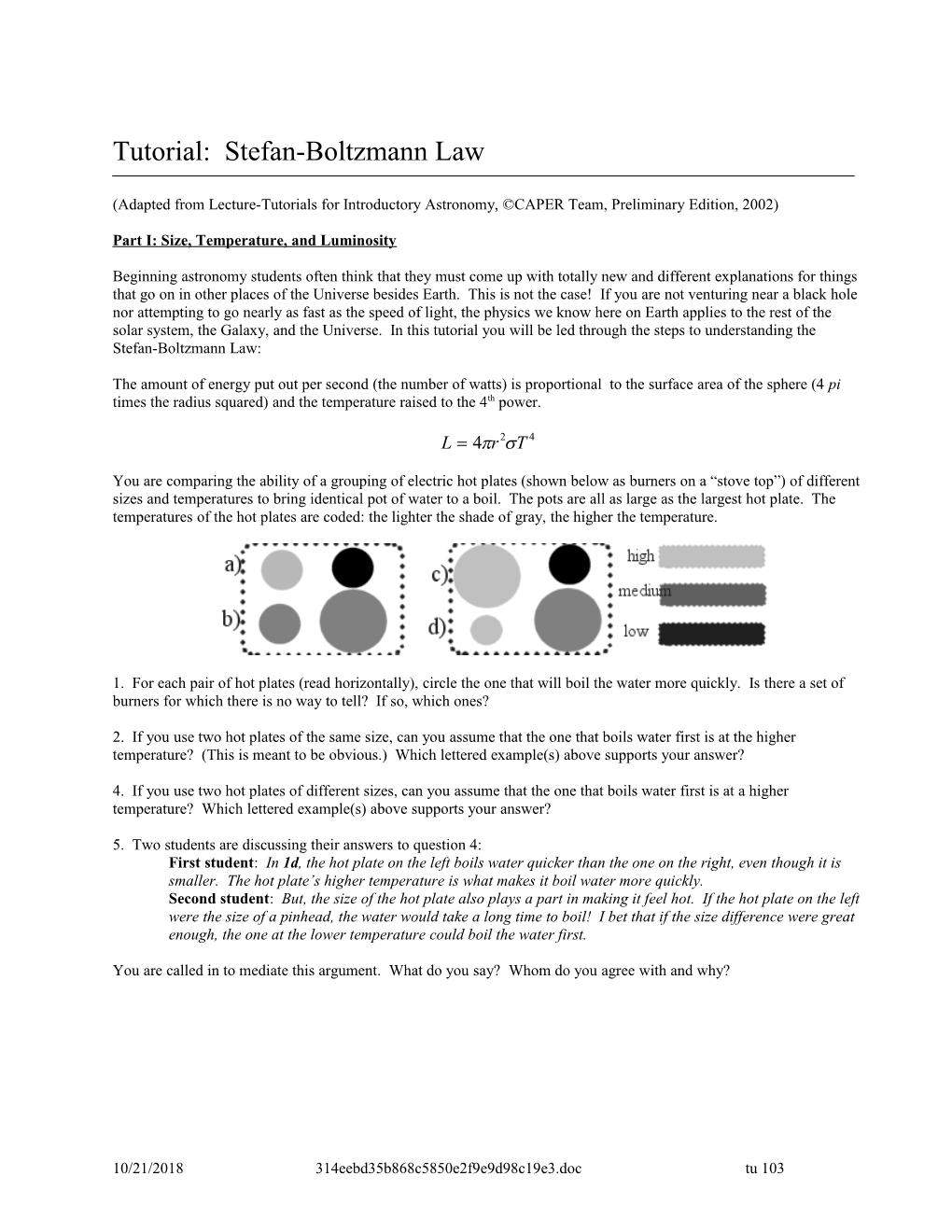 Stefan-Boltzmann Law