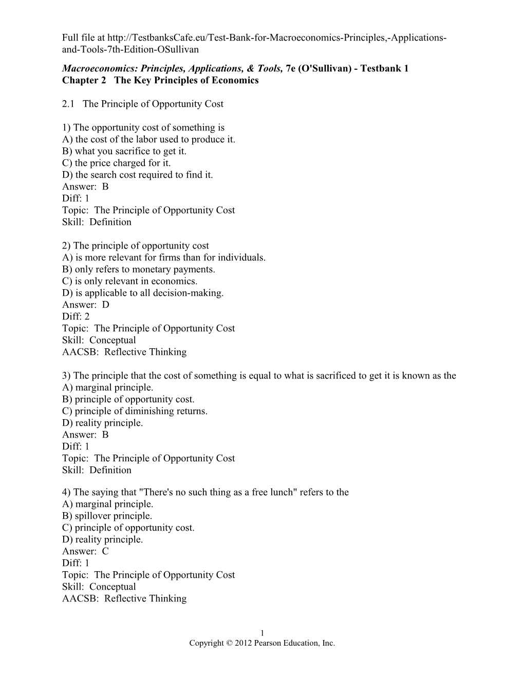 Macroeconomics: Principles, Applications, & Tools, 7E (O'sullivan/Sheffrin/Perez)