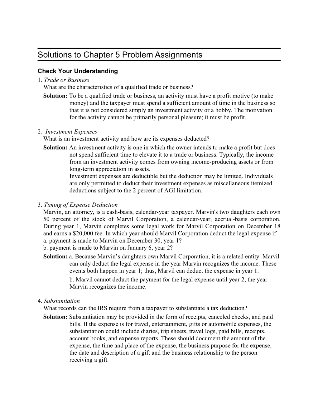 Solutions to Chapter 5 Problems