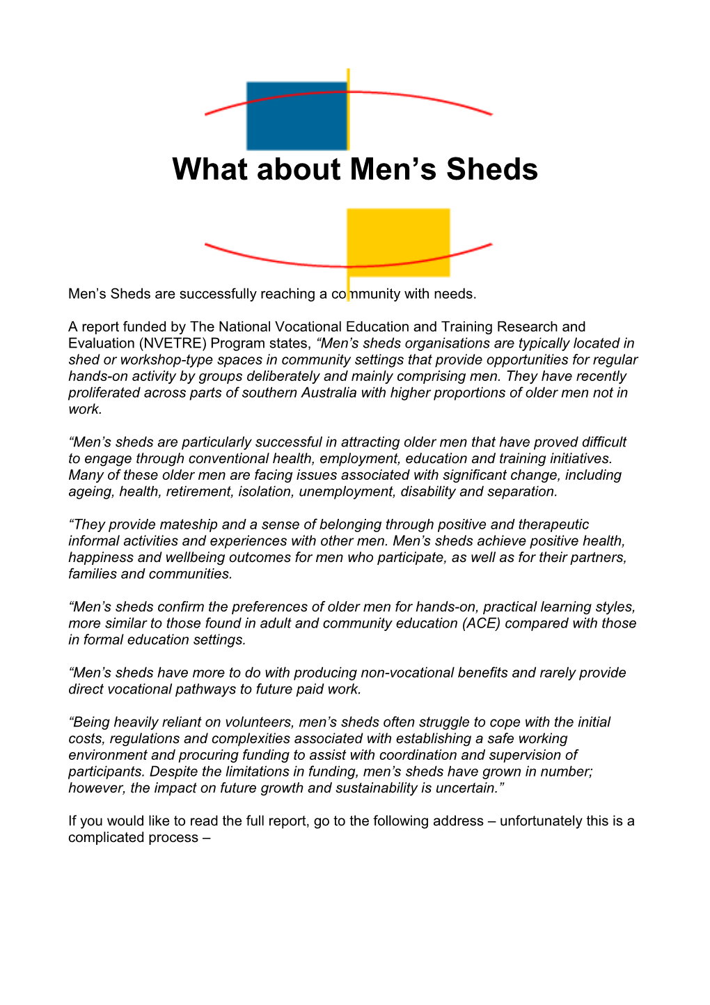 What About Men S Sheds