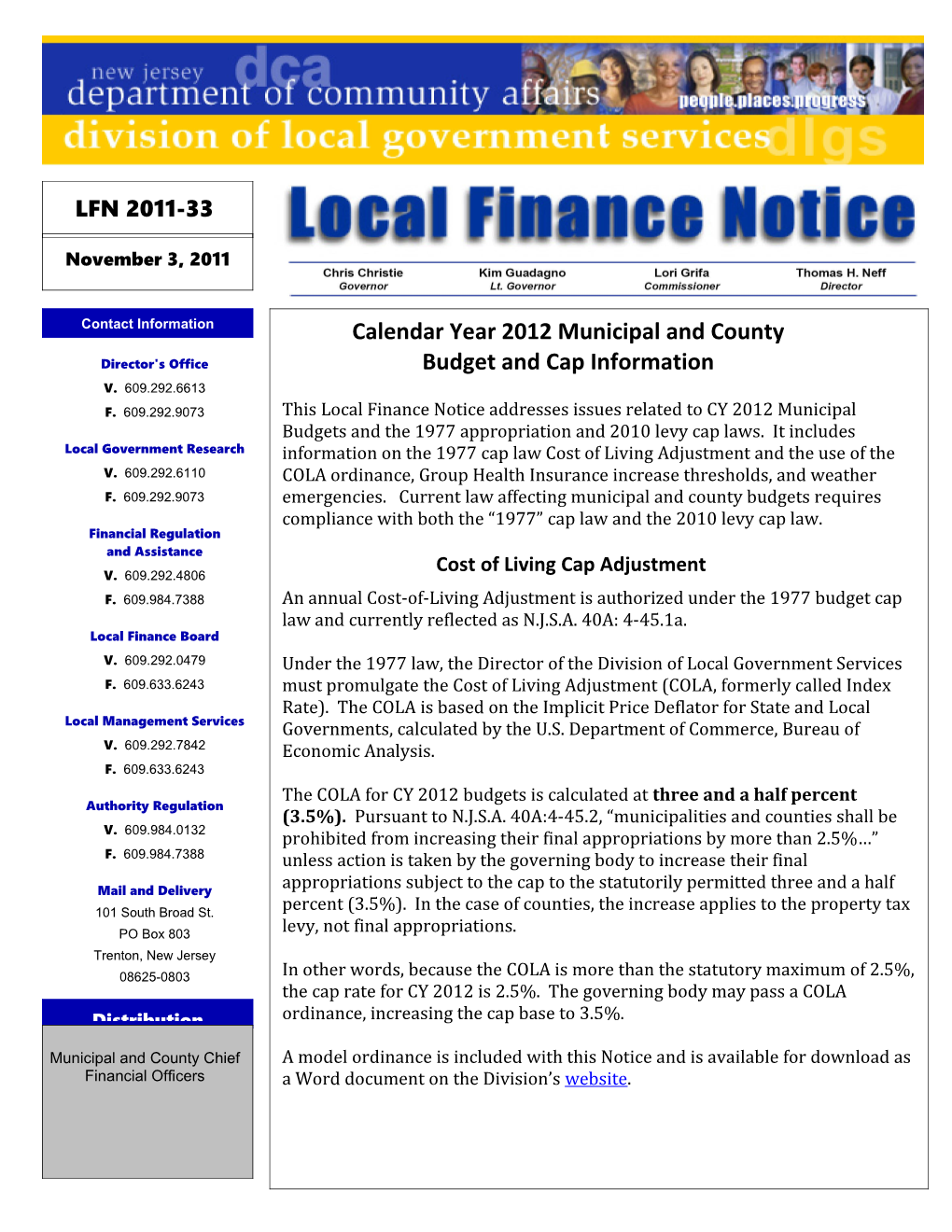 Local Finance Notice 2011-33November 3, 2011Page 1