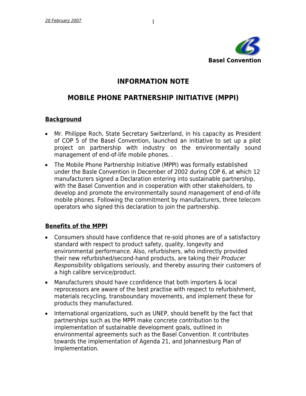 Mobile Phone Partnership Initiative (Mppi)