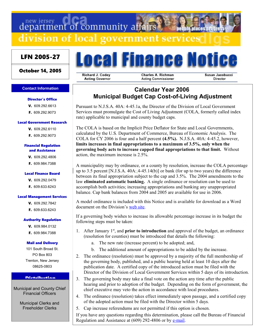 Local Finance Notice 2005-27October 14, 2005Page 1