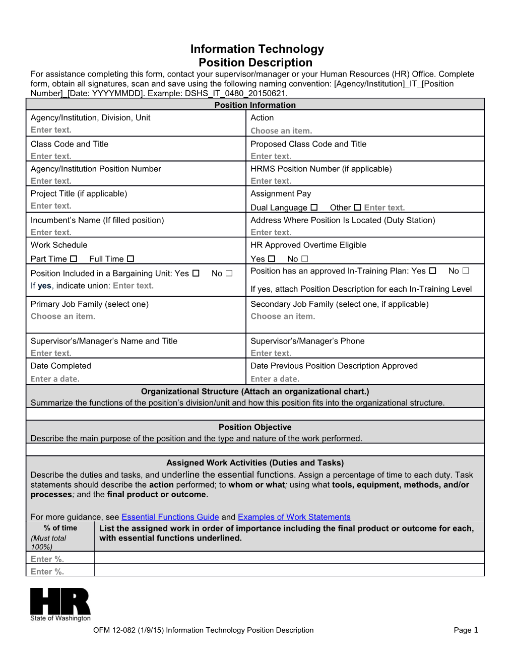 Information Technology Position Description Form