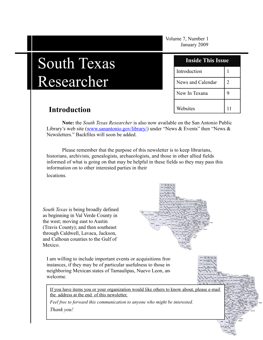 Texana/Genealogy Class Schedule