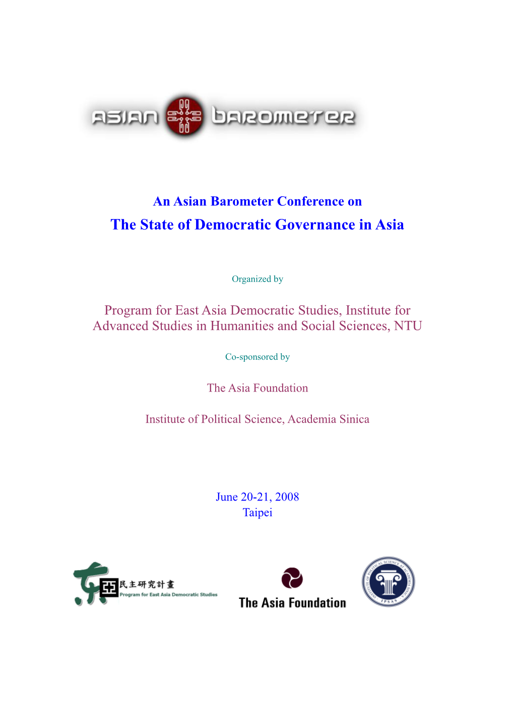 The State of Democratic Governance in Asia