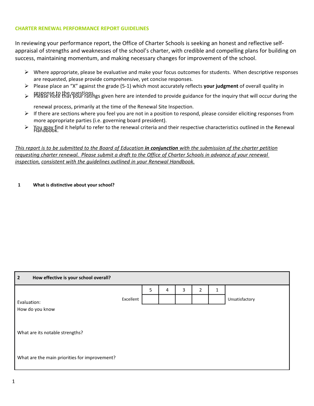 Inreviewingyourperformancereport,Theofficeofcharterschoolsisseekinganhonestandreflectiveself