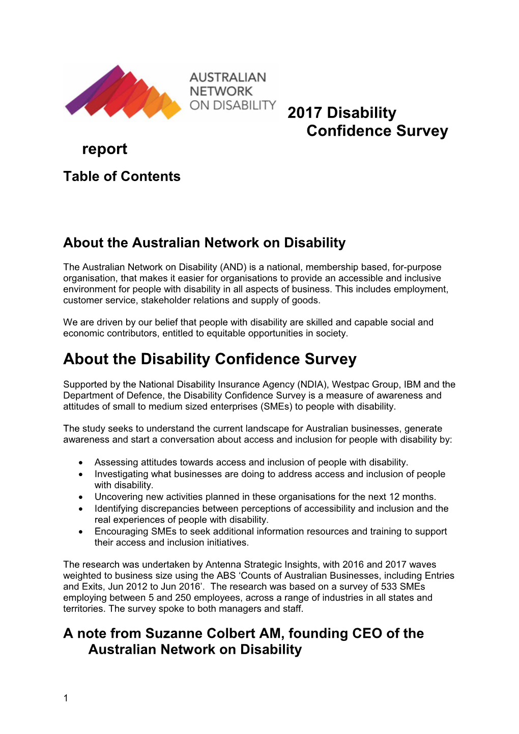 2017 Disability Confidence Survey Report