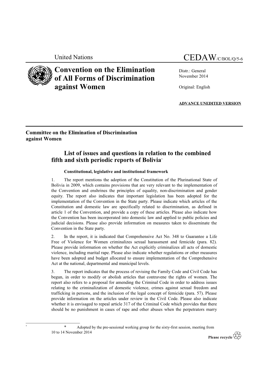 Constitutional, Legislative and Institutional Framework